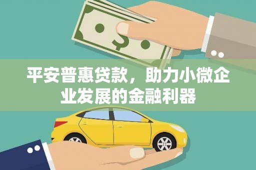 武昌平安普惠贷款，助力小微企业发展的金融利器