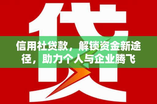 武昌信用社贷款，解锁资金新途径，助力个人与企业腾飞