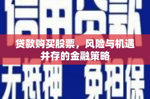 武昌贷款购买股票，风险与机遇并存的金融策略