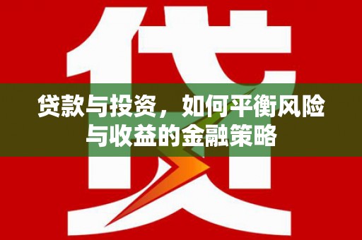 武昌贷款与投资，如何平衡风险与收益的金融策略